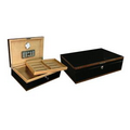 The Brynmor 120 Count Black Lacquer Finish Humidor w/ Tray & Polished Hardware
